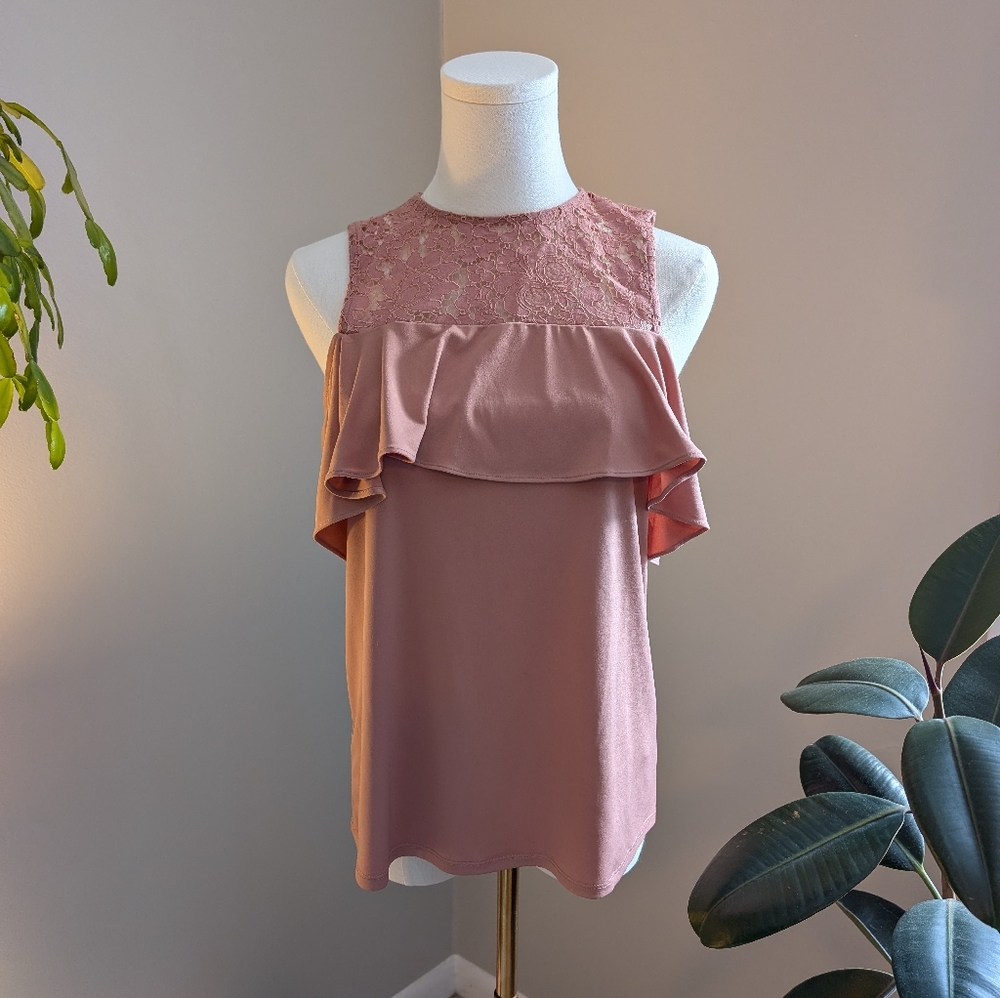 Rose Pink Cold Shoulder Top